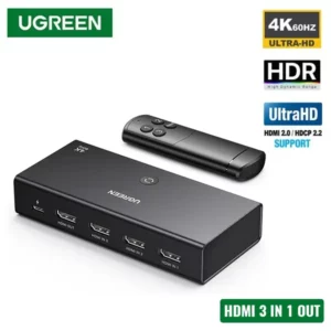 Ugreen HDMI Switch 3 in 1 Out with Remote 4K 15376@ido.lk