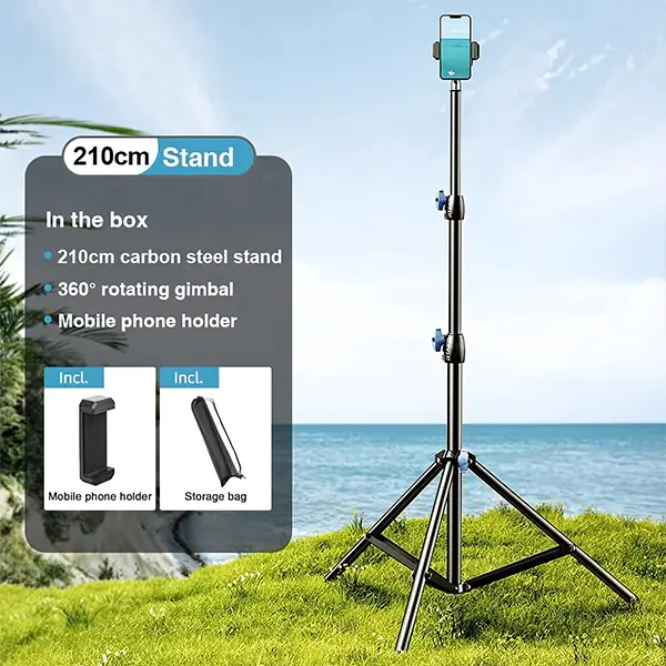 Phone Tripod Stand 2.1M Rtako Carbon Steel Tripod ZJ-ZB03 @ido.lk