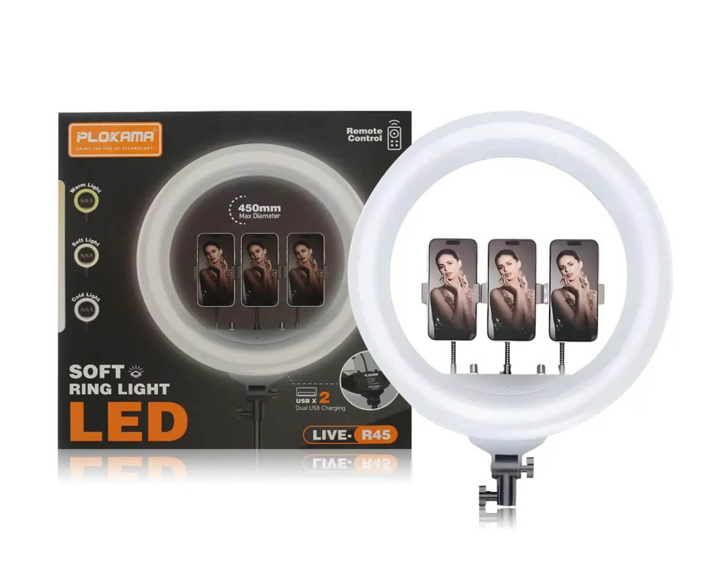 Plokama R45 Soft LED Ring light 17.5inch in Sri Lanka @ido.lk Plokama R45 Soft LED Ring light 17.5inch in Sri Lanka @ido.lk
