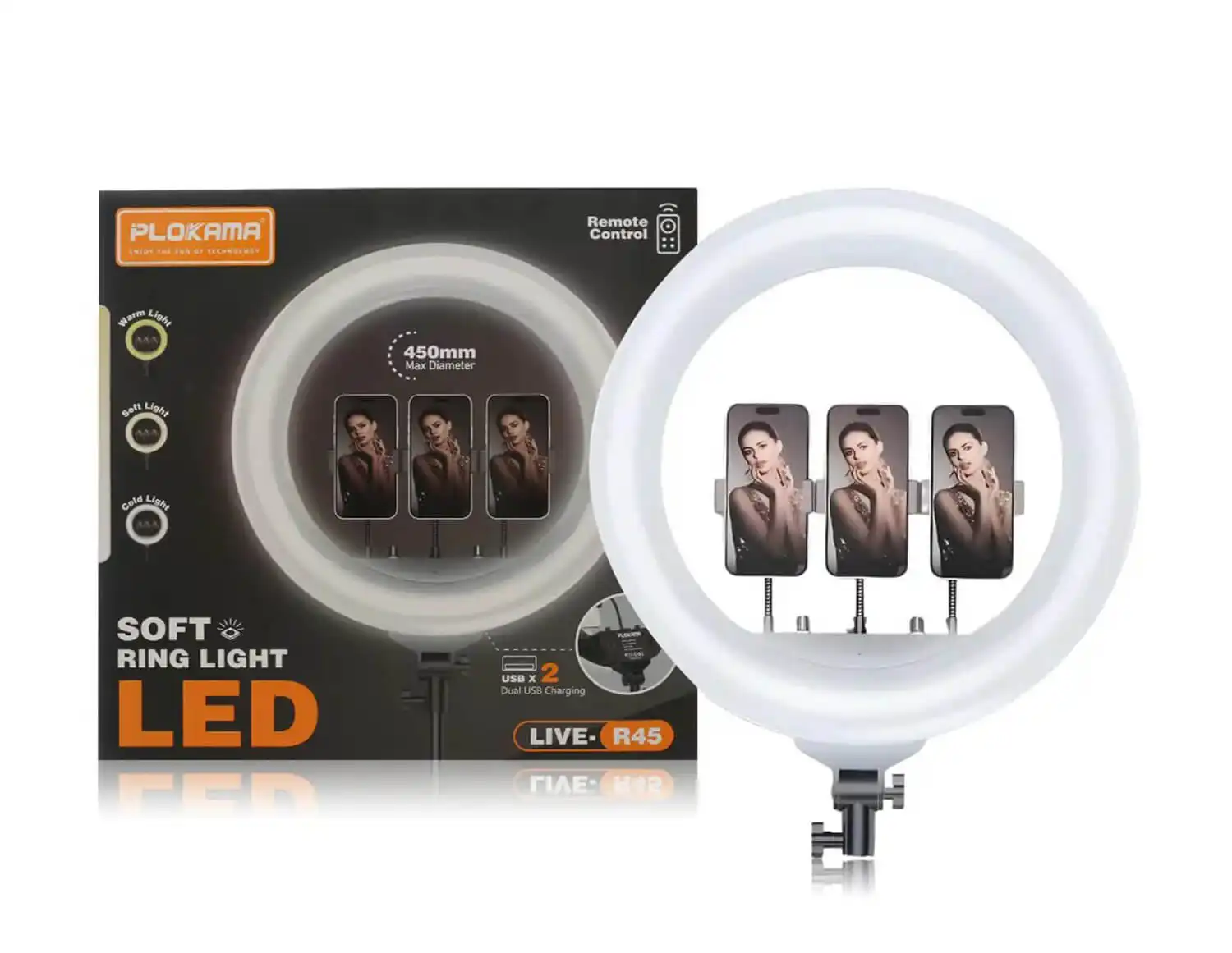 Plokama R45 Soft LED Ring light 17.5inch in Sri Lanka @ido.lk