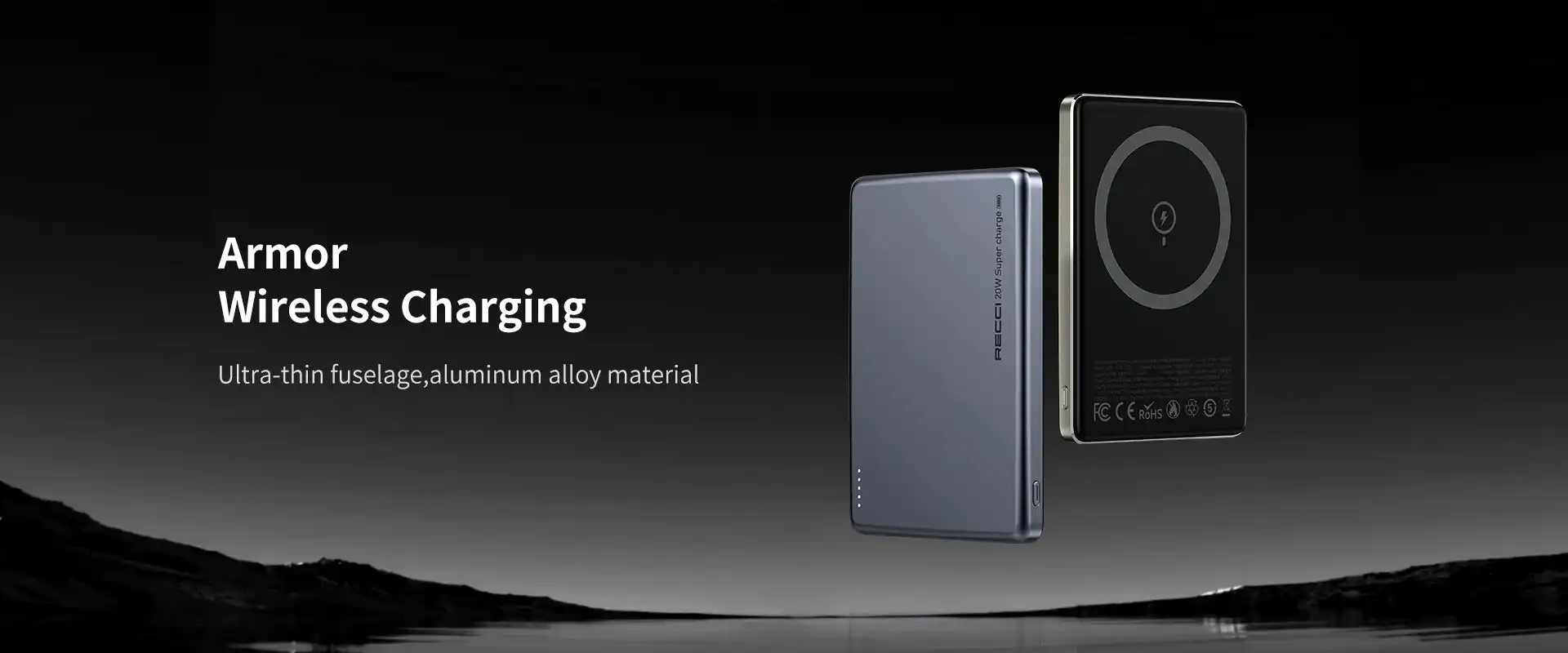 RECCI PD20W <img class= RECCI RPB-W26 PD20W+15W MAGNETIC WIRELESS POWER BANK 10000MAH