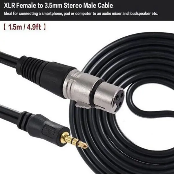 3.5mm to XLR Female Stereo Cable Headphone Jack Cable 1.5M Sri Lanka @ido.lk