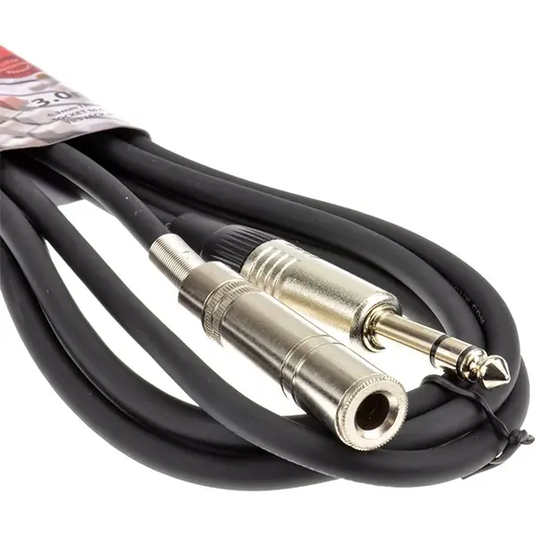 6.35mm TRS Jack to Female Extension Cable 3M Premium Quality@ ido.lk