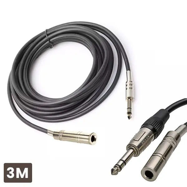 6.35mm TRS Jack to Female Extension Cable 3M Premium Quality@ido.lk
