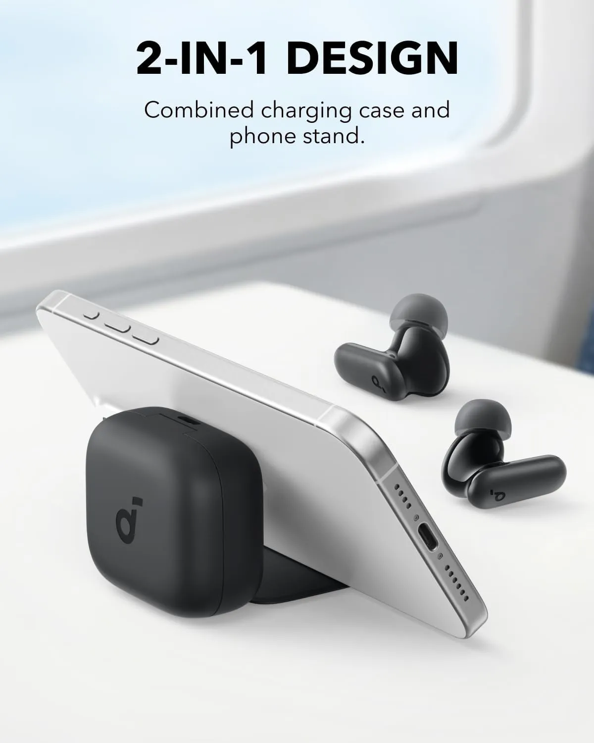 Anker SoundCore R50i NC True Wireless Earbuds with charging case and accessories.