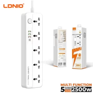 LDNIO SC5415 5 Outlets Power Extension Cord 2500W 3 USB + 1 PD@ido.lk
