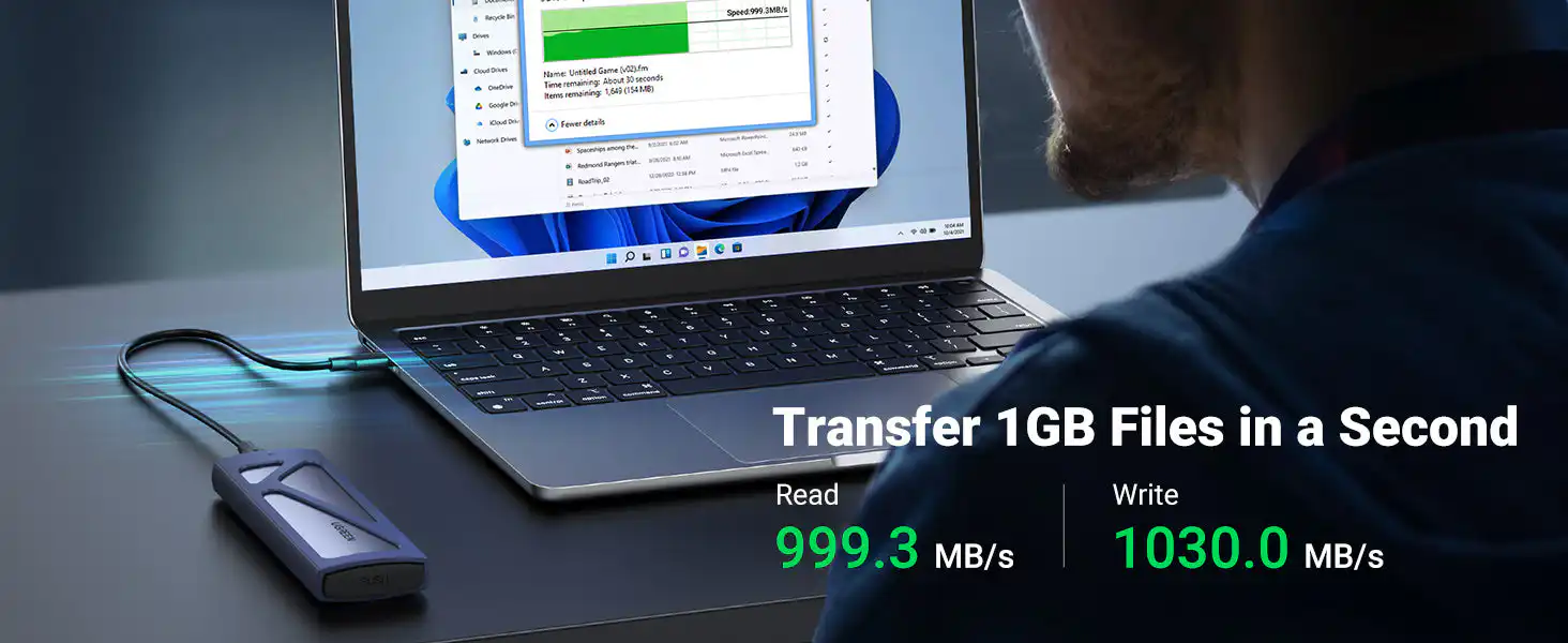 UGREEN 10902 M.2 NVMe SSD Enclosure Adapter Aluminum 10 Gbps Gen 2 USB C 3.1 to NVMe PCIe From ido.lk
