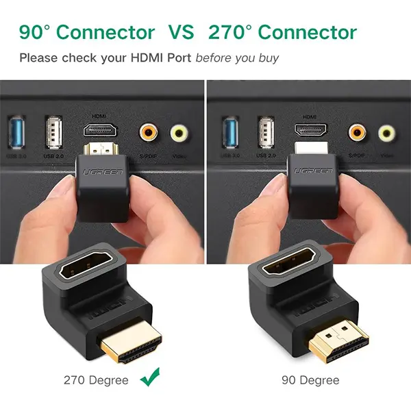UGREEN HDMI 4K Male to Female Up-angled Connector 20110 Sri Lanka@ido.lk