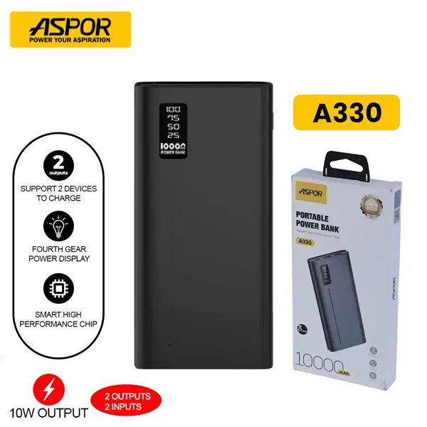 Aspor A330 10000mAh Powerbank@ido.lk