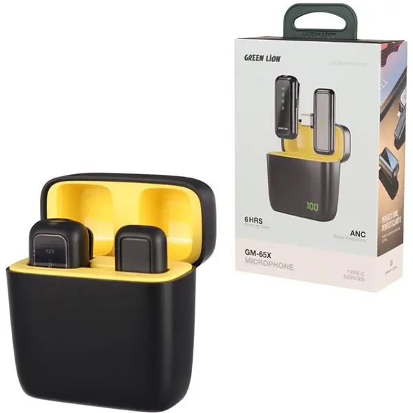 Green Lion Type C Wireless Clip Microphone GM-65X@ ido.lk