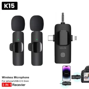 K15 3 in 1 Dual Wireless Microphone@ido.lk
