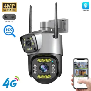 V380 Dual Lens 4G SIM Camera 4MP Smart PTZ CCTV Camera@ido.lk