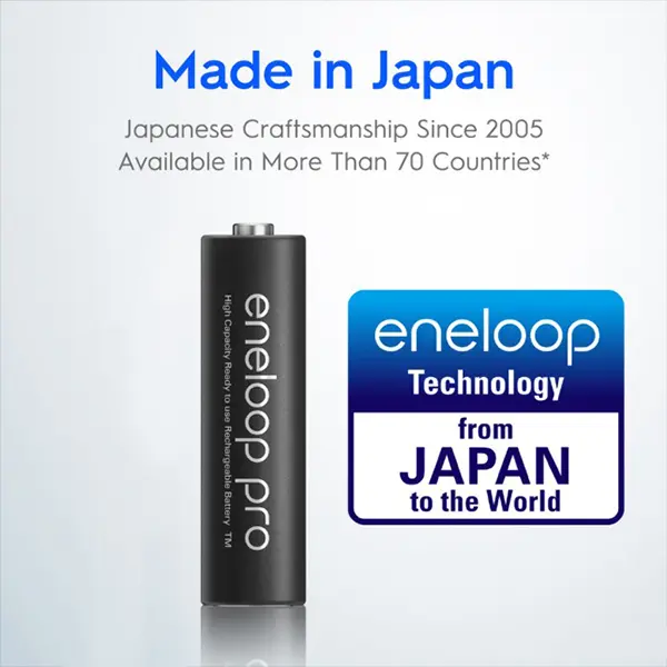 Panasonic Eneloop Pro AA Rechargeable Battery Pack 4Pcs 2550mAh @ido.lk
