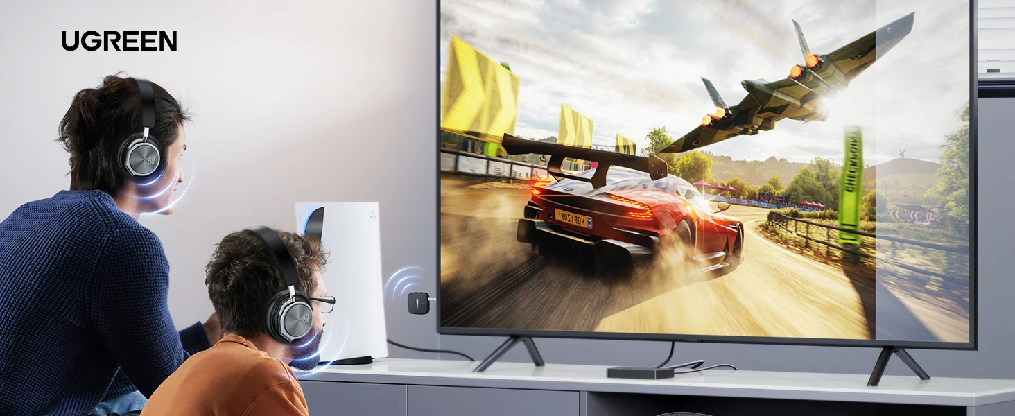 UGREEN CM667 | 35223 Bluetooth Receiver Transmitter Adapter 2-in-1 Wireless Bluetooth 5.2 3.5mm Aux Audio Adapter for TV, Car