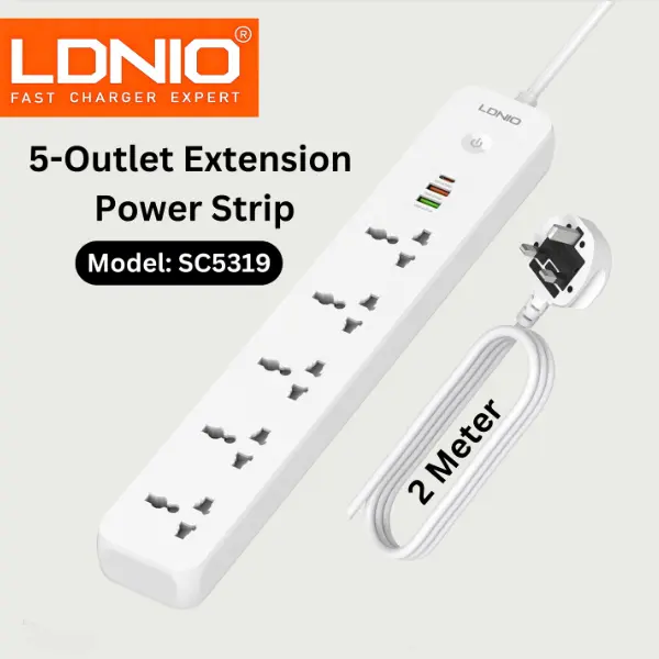LDNIO SC5319 5 Way Power Extension Cord @ido.lk