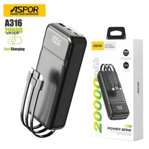 Aspor A316 20000mAh 22.5W Portable Power Bank@ido.lk