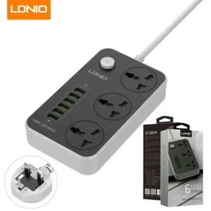 LDNIO 3 Power Socket Extension with 6 USB Ports SC3604@ido.lk