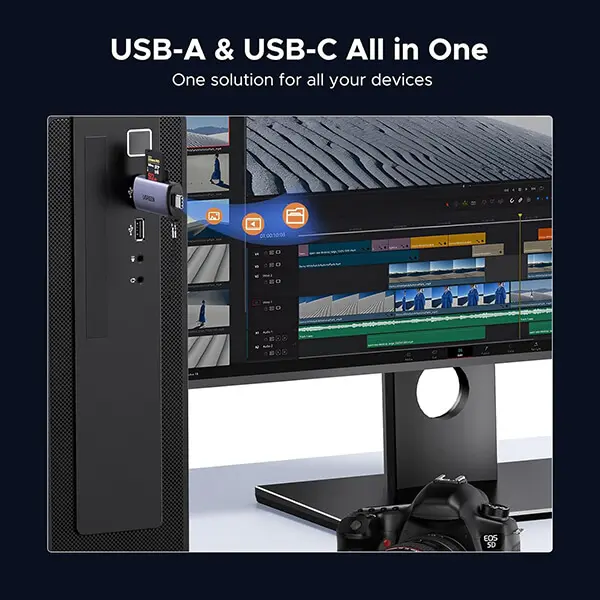 UGREEN 50706 USB 3.0 SD Card Reader 2 in 1 USB + Type C @ido.lk