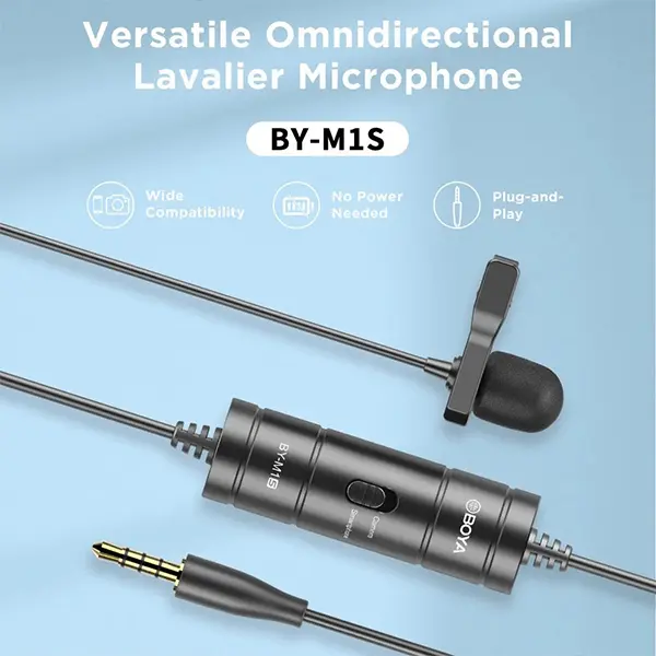 BOYA BY-M1S Universal Lavalier Microphone@ ido.lk