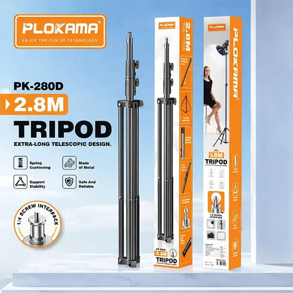 Plokama PK-280D Light Stand 2.8M Heavy Tripod @ ido.lk