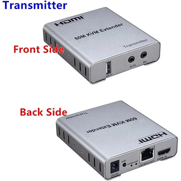 60M HDMI KVM Extender with USB Control & Audio over Ethernet (1080P) @ido.lk