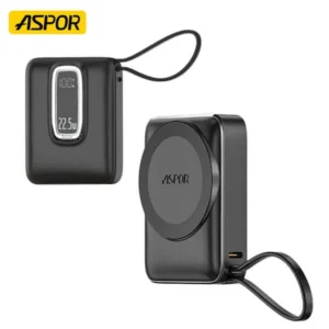 Aspor A313 10000mAh Magnetic Wireless Power Bank (22.5W Fast Charge)@ido.lk