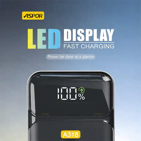 Aspor A318 40000mAh Power Bank 22.5W Fast Charging Sri Lanka@ido.lk