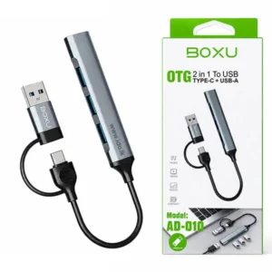 BOXU 2 in 1 USB Hub Type C + USB A 4 Port Adapter AD-010@ido.lk