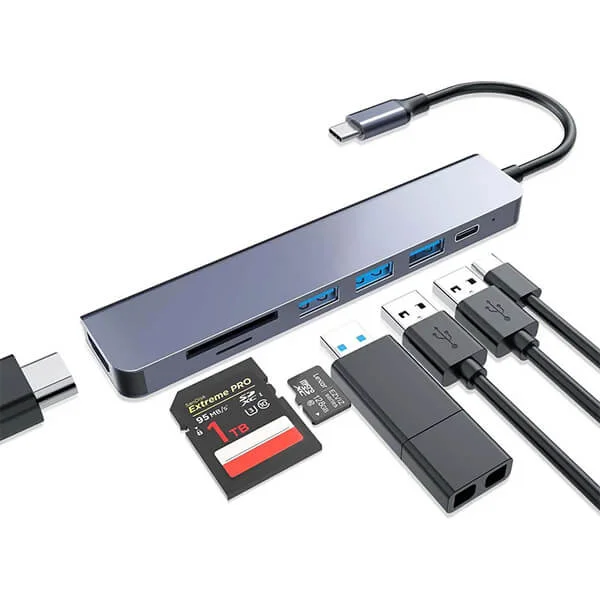 USB C to 7 in 1 Multifunction Hub with HDMI Sri Lanka @ ido.lk