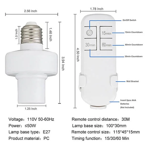 Remote Control Light Bulb holder E27 Socket Sri Lanka @ ido.lk