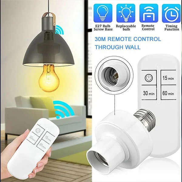 Remote Control Light Bulb holder E27 Socket@ido.lk